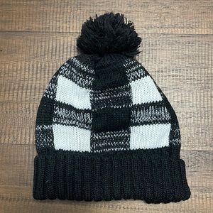 Cute Buffalo Check Pom Winter Hat